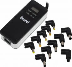 Блок питания Buro BUM-0065A90 автоматический 90W 15V-20V 11-connectors 1xUSB 2.1A от бытовой электросети LСD индикатор