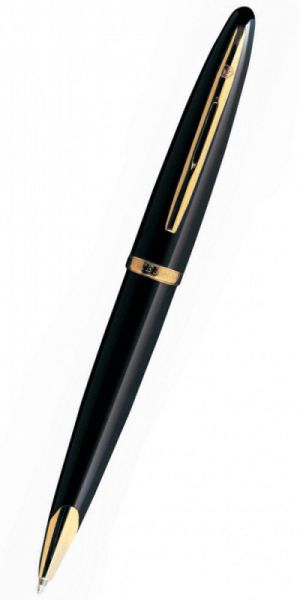 Ручка перьевая WATERMAN Carene (S0700300) Black GT (F) чернила: синий перо золото 18K позолота 23К